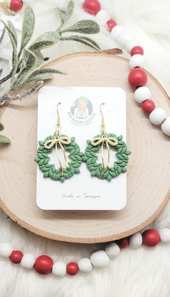 Image of Christmas Wreath Dangles 