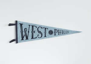 Image of West Philly Pennant - Charcoal Ink