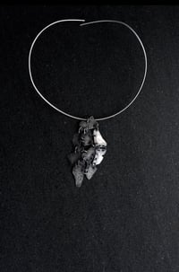 Image 4 of Stitched Close Together Silver Artisan Necklace 