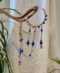 Image 3 of Copper hoops in blue/purple 