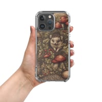 Image 1 of Boho Nature Cottagecore Inspired Hedgehogs Among Mushrooms Clear Case for iPhone®