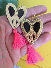 Image 5 of CND Heart Tassel Earrings