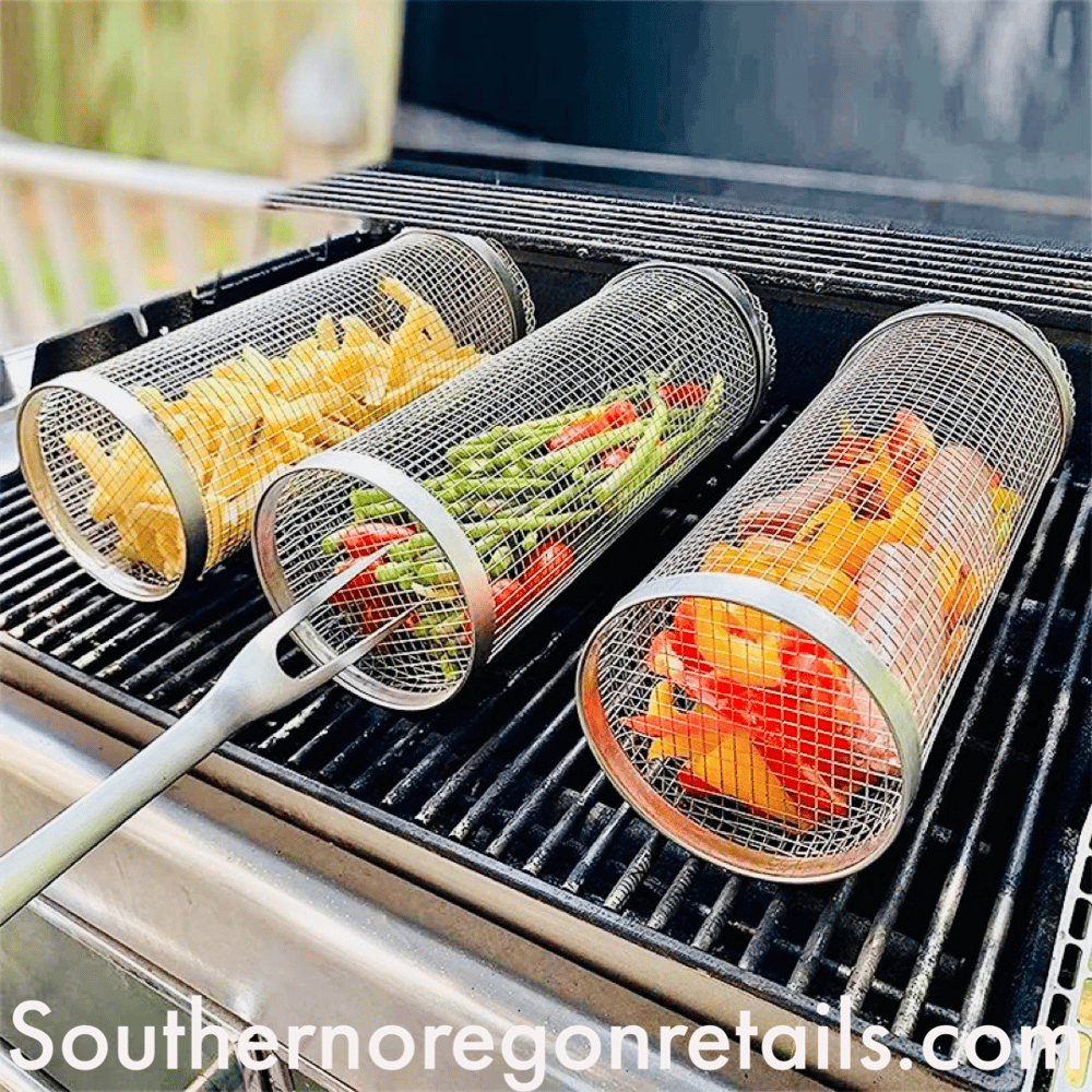 Image of BBQ GRILLING BASKET (3pc) STAINLESS STEEL