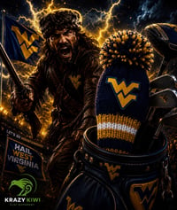 Image 3 of West Virgina WV MOUNTAINEERS custom Golf Club Cover hand knit logo College football fan  g-119fd1cf