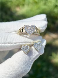 Image 1 of Heart Earrings with Matching Heart Ring – Custom Set for Women, Gift for Her