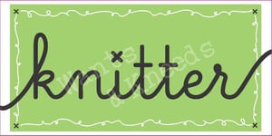 Image of "Knitter" Window Cling - Green