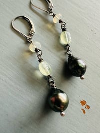 Image 13 of Tahitian pearl and opal earrings