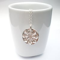 Image 3 of Small Silver Snowflake Pendant