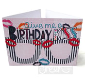 Image of Original Card Glasses-Birthday Kiss
