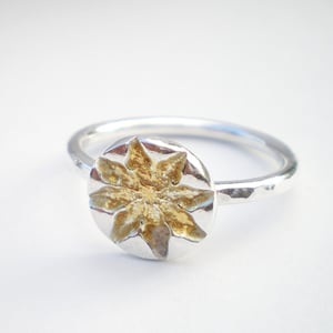 Image of Snowflakes Silver and Gold Ring