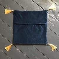 Image 5 of Blue Velvet Virgin De Guadalupe Tassel Cushion 