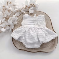 Image 1 of Newborn girls photoshooting body-dress - Emma - white | photo props