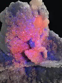 Image 4 of Large UV Calcite On Druzy Quartz Statement Piece #1924