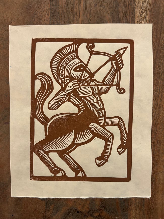 Greek Beasts Block Print Set