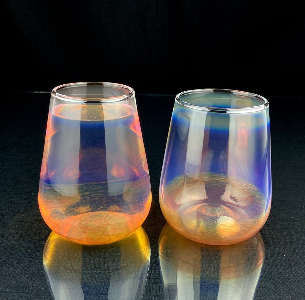 Image of Frit Tumbler - Double Amber Purple set no.1