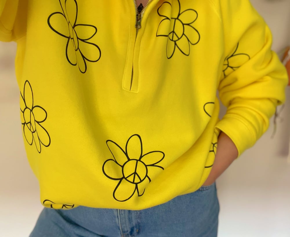 Image of Peaceflower yellow zip up 