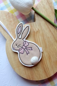 Image 2 of Fabric bow Easter bunny decoration 