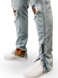 Image 4 of Royal Love Snap Button x Zipper Blue Jean 