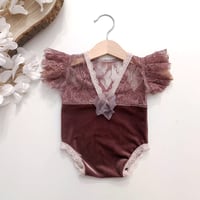 Image 4 of Girls bodysuit Felice | 0-3 months | purple | flowers 