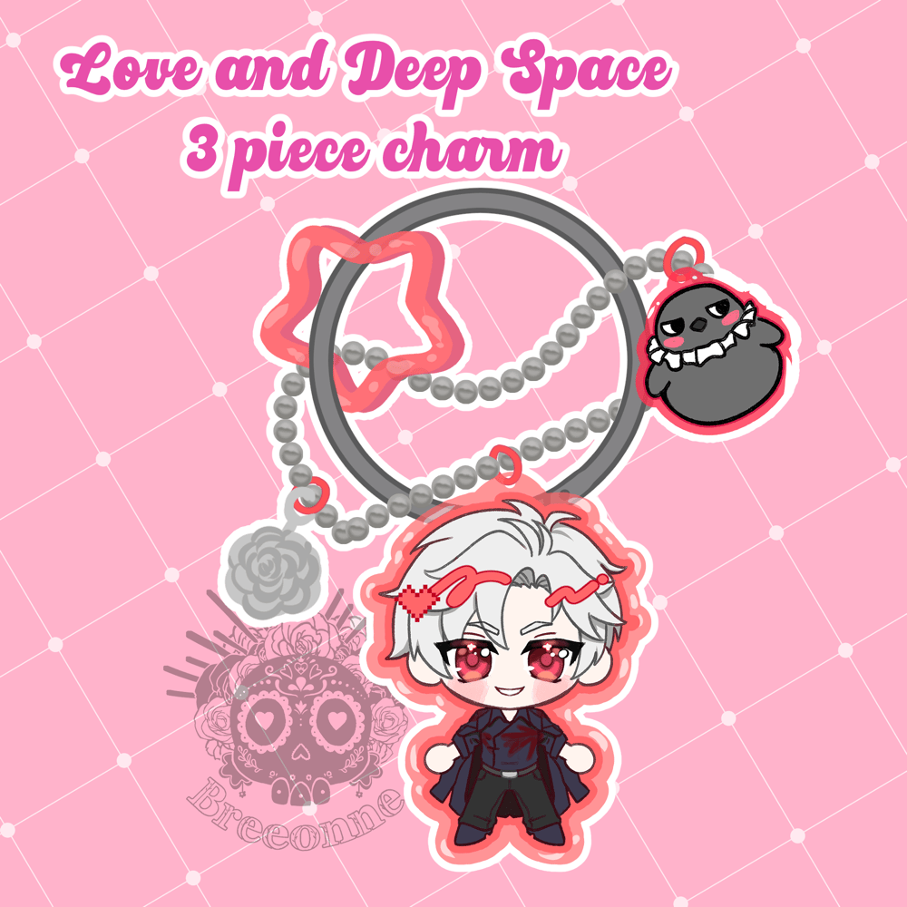Image of 🌸 PREORDERS OPEN  🌸Love and Deepspace Chibi 3 piece Ring Charm
