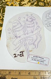 Image 1 of Rollo Love Birds Stencil Vtg Acetate