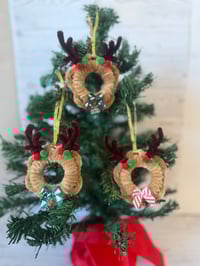 Image 1 of Homemade Chenille Christmas Wreath Ornaments 2025 edition