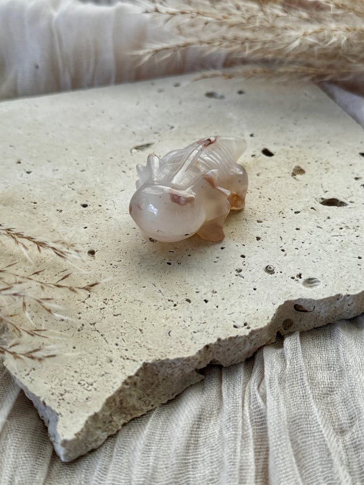 Image of Flower Agate Axolotyl Carving 