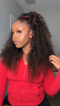 Kinky curly half wig w/ highlights 