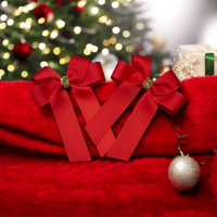 Image 2 of 4" bows with tinsel centers