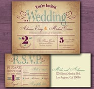 Vintage Wedding Invitation Sample Set Cottontail Digital Press