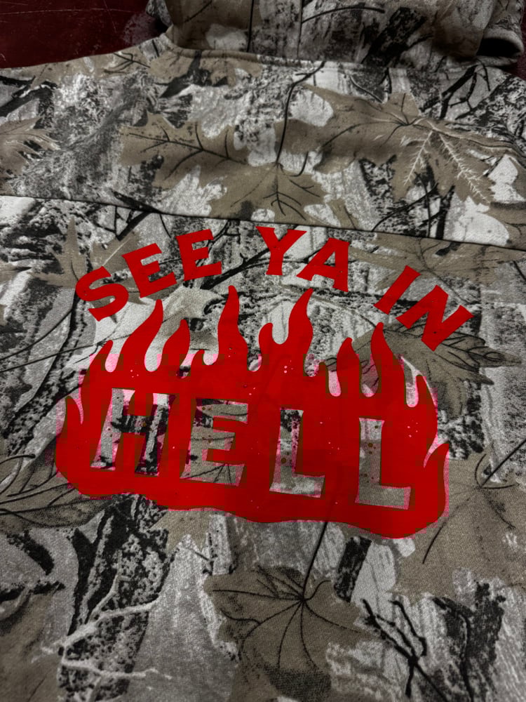 Image of See Ya In Hell Camo Hoodie