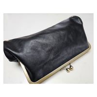 Image 5 of Pleated Leather Clutch Black