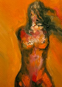 Image 1 of “you made me feel like I wasn’t enough” oil on paper 7 x 9 inches 