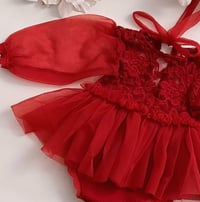 Image 2 of Newborn girls body-dress - red