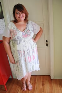 Image of Off White Sublimation Dress Size 2x