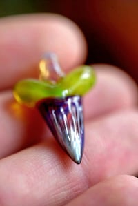 Image 2 of micro glass shark tooth pendant 