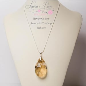 Image of Hayley Golden Swarovski Crystal Teardrop necklace