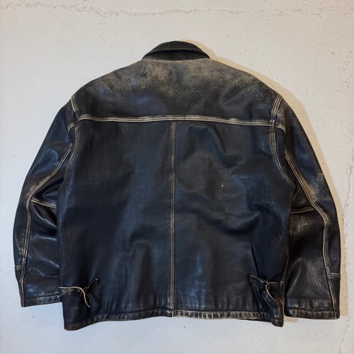 Image of 1990s Bomb Boogie Heayweight Leather Jacket, Size XXL