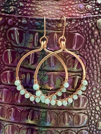 Image 1 of Amazonite (Copper) Hoop Earrings