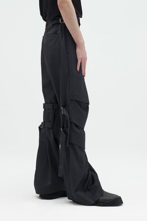 Image of EQUALNEAR - Armor Flared Pants (Grey)