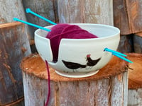 Image 2 of Hen decorated Medium Yarn Bowl 