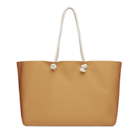 Image 3 of Oversized bag / purse ( cartoon turkey running saying no Thanksgiving) on light brown 