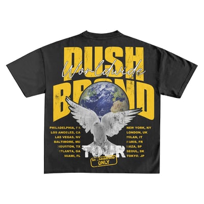 Image of World Tour T Shirt Black & Yellow 