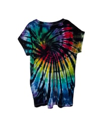 Image 2 of L 100% Cotton Short T-Shirt Dress with Pockets in Rock-n-Roll Tie Dye