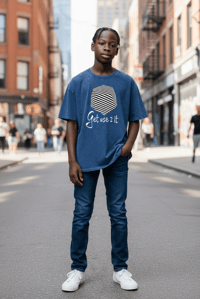 Image 3 of Get Use 2 It Snow Washed Oversized T-shirt Blue