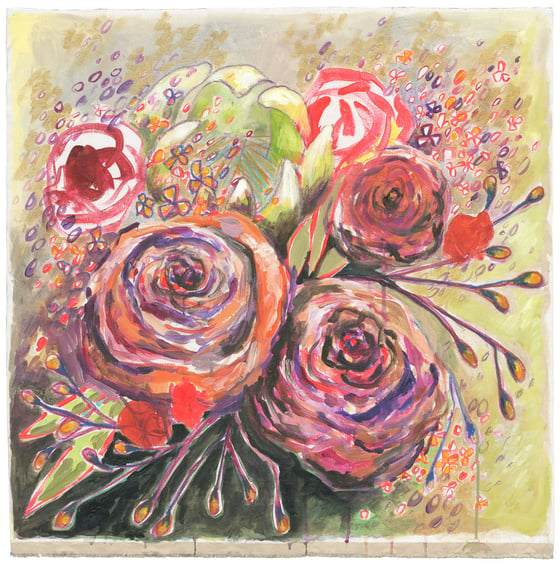 Image of NEW PRICE! flowers for alison 30"x31"