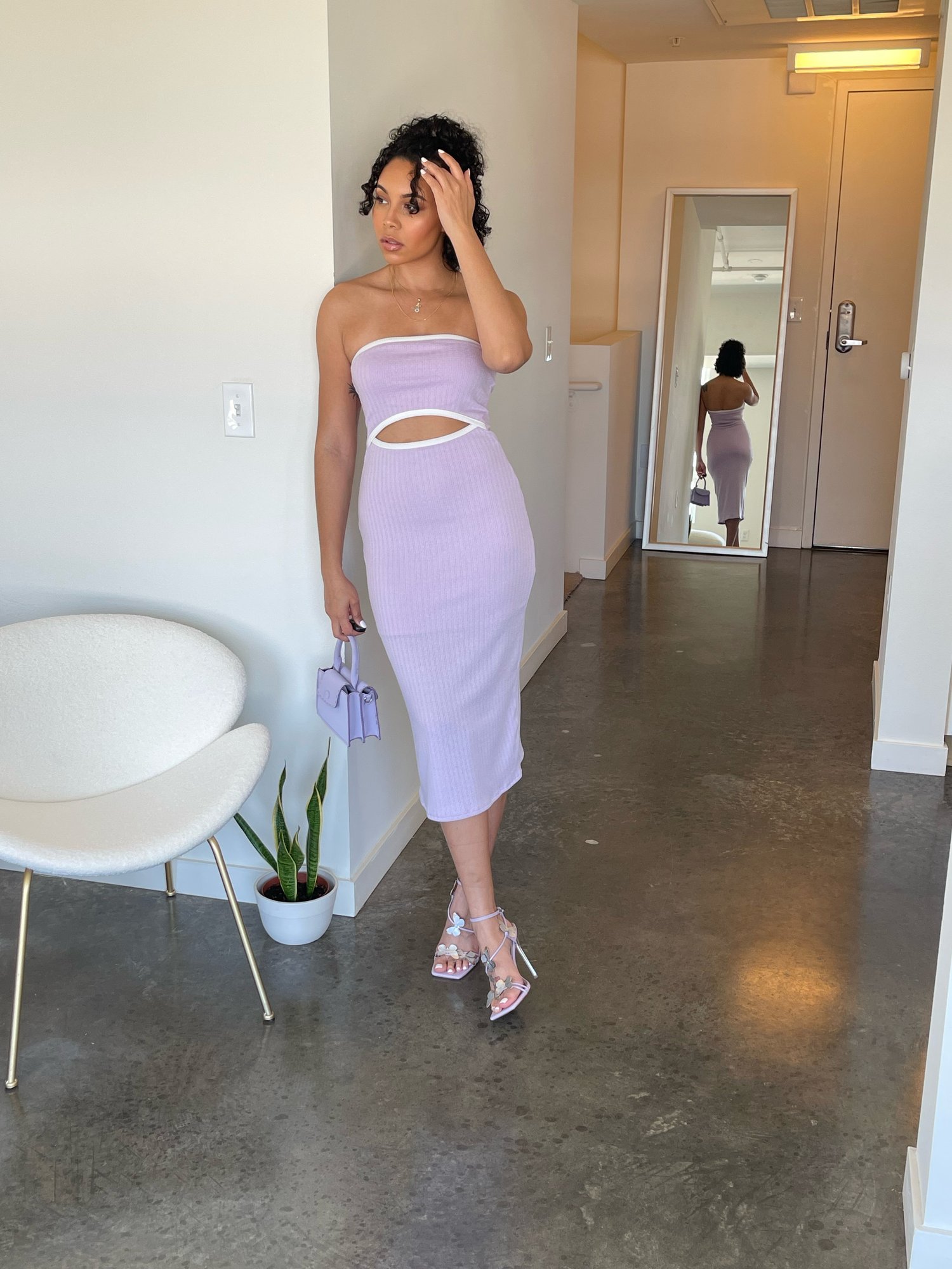 Image of Lavender Tube Midi Dress