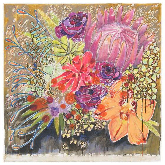 Image of NEW PRICE! flowers for janie 40"x40"