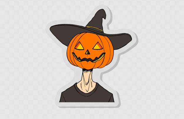 Image of Acrylic Pumpkin Jack Pin