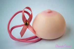 Image of ORGANIC ALL PINK BREAST CANCER AWARENESS BOOBEE SOAP ON A ROPE FOR CHARITY